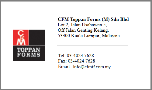 CFM Toppan Forms (M) Sdn Bhd- Data Printing Services (DPS)